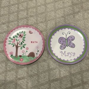 2 MAYA personalized pottery barn plates sold together